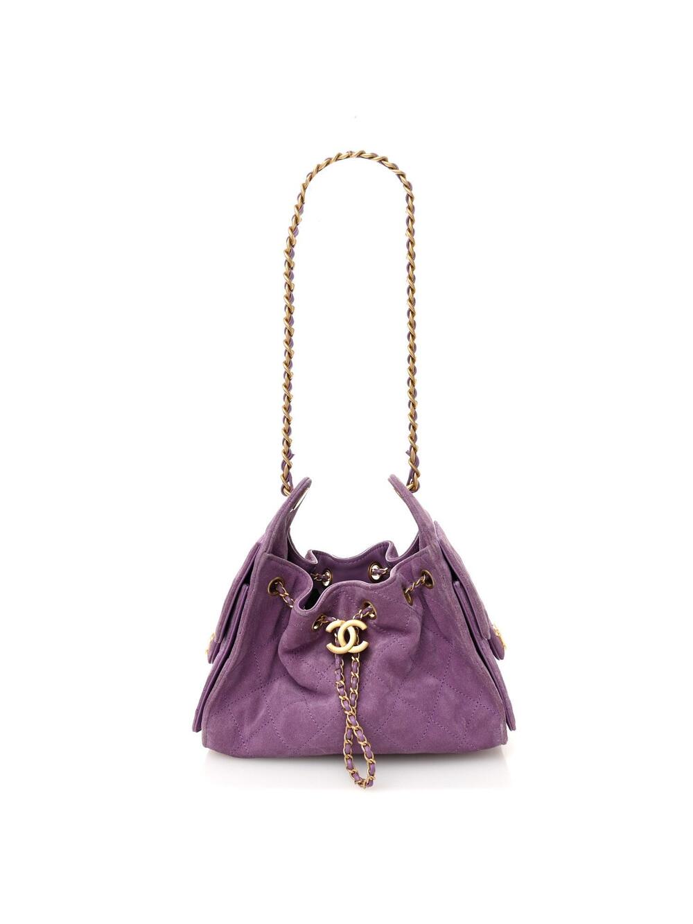 Suede Quilted Mini Chanel 25 Handbag #338420C75B